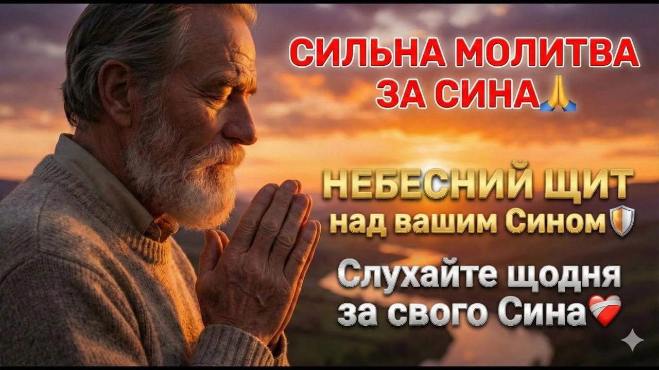 СИЛЬНА МОЛИТВА ЗА СИНА🙏 НЕБЕСНИЙ ЩИТ над вашим Сином🛡 Слухайте щодня за свого Сина❤️‍🩹