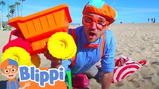 What are Shapes? Blippi Learns Colors at the Beach |  @Blippi​