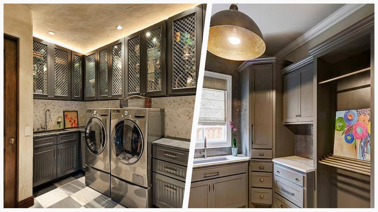 75 Brown Laundry Room With Gray Cabinets Design ⭐️ ...