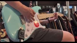 Squier FSR Sonic Strat HSS Electric Guitar w/White Pickguard Maple FB Tropical Turquoise