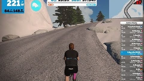 Zwift 100km/hr attempt - Radio Tower.