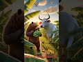 "AI वाली गाय और भालू की कहानी | 3D Animated Moral Story | Cow vs Bear AI Cartoon"#cartoon #cow