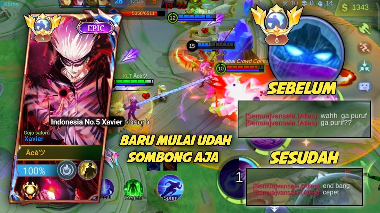 BARU MULAI UDAH SOMBONG AJA, UJUNG UJUNGNYA KEBANTAI | TOP GLOBAL XAVIER MLBB