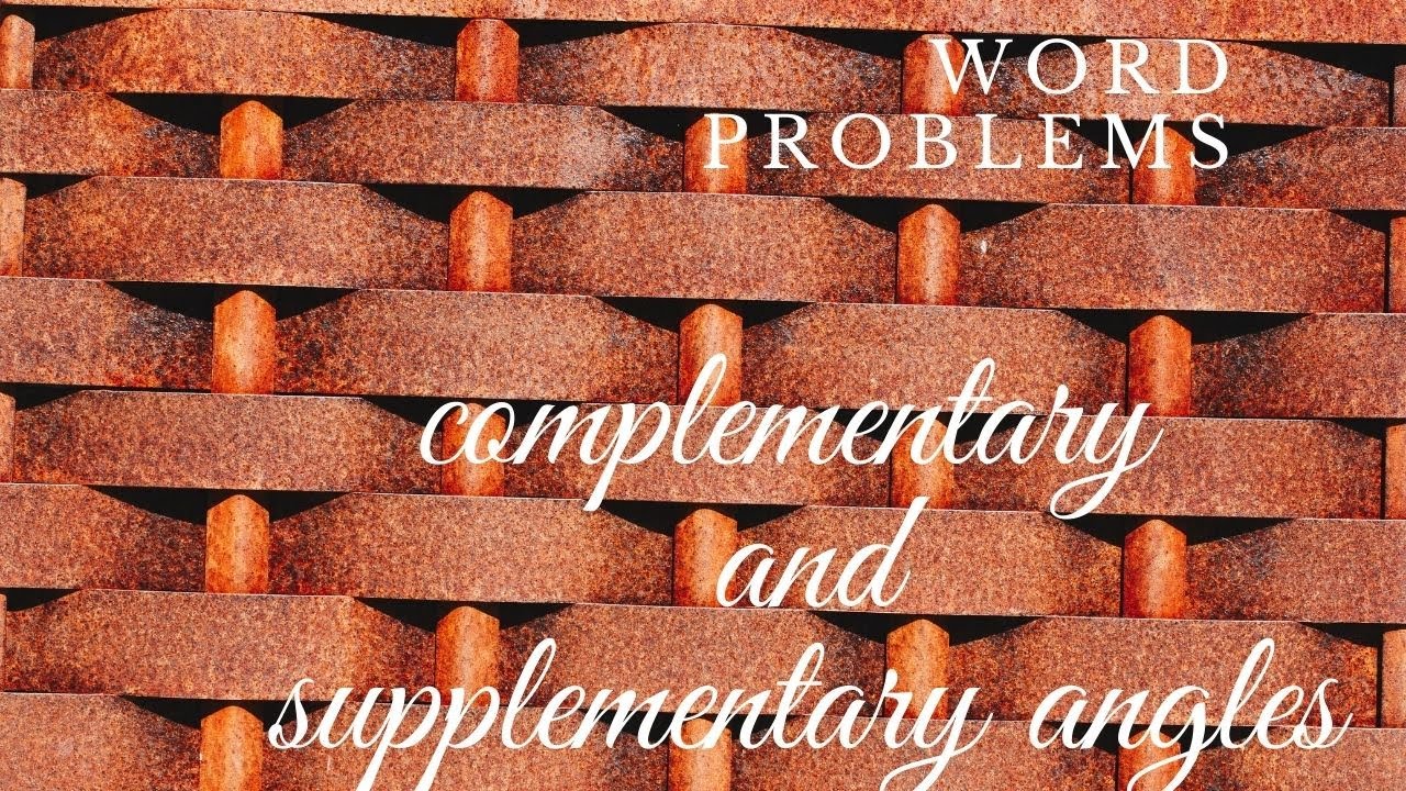 Word problems on complementary and supplementary angles part1. CBSE ...