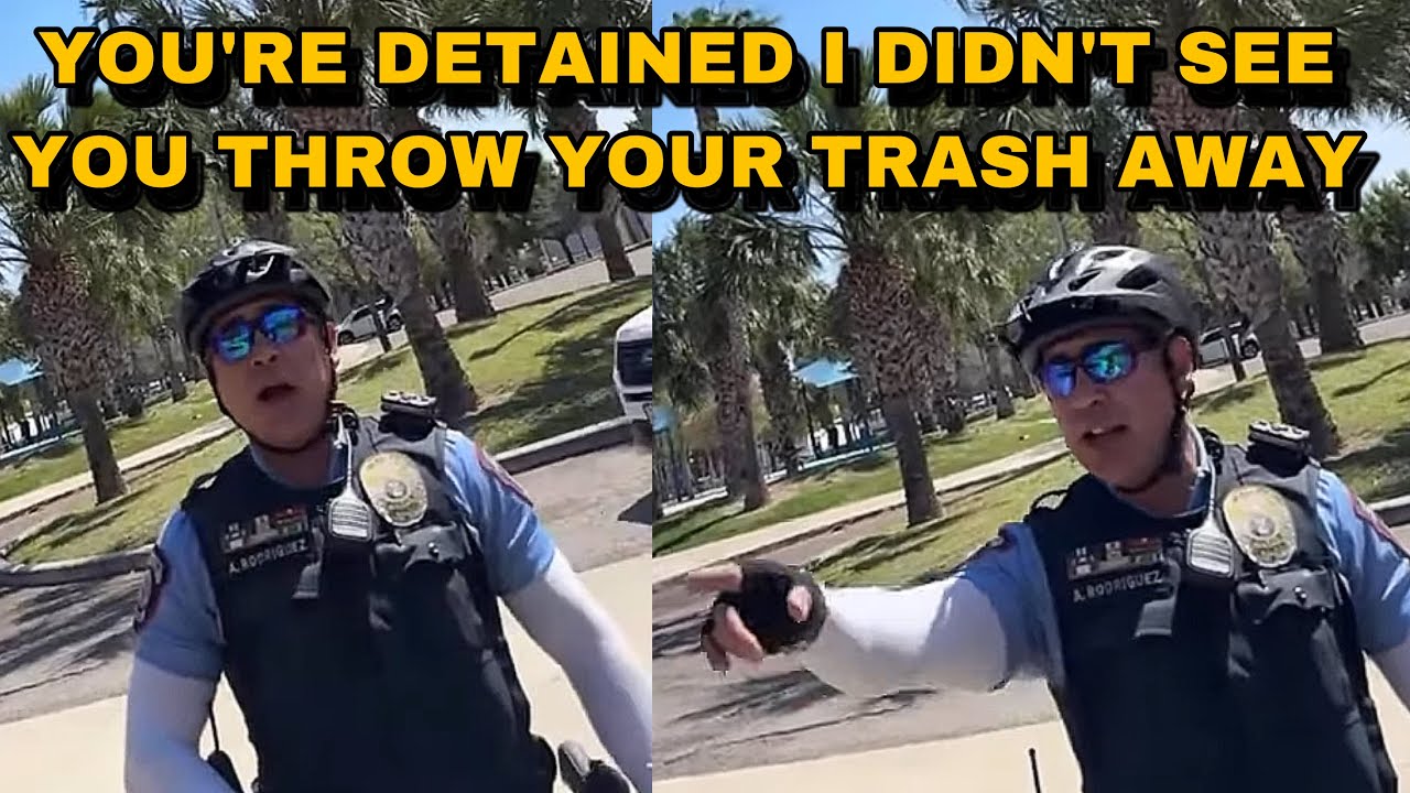 Cop Detained Him Because He Didn’t See Him Throw His Trash Away - YouTube