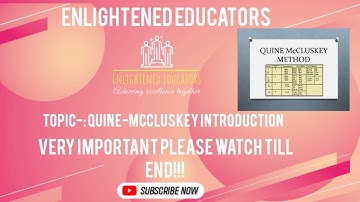 INTRODUCTION TO  QUINE McCLUSKEY METHOD@Eandchub_