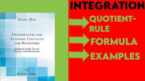 Integration Quotient Rule/Integrating Quotient Functions/Ibtisam ul haq