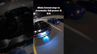 Miata lowest Map vs Aventador Full Power 😱😱😱 #shorts #rollrace #lamborghini #miata screenshot 1