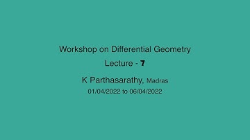 7. Differential Geometry- Lecture 07 - K Parthasarathy