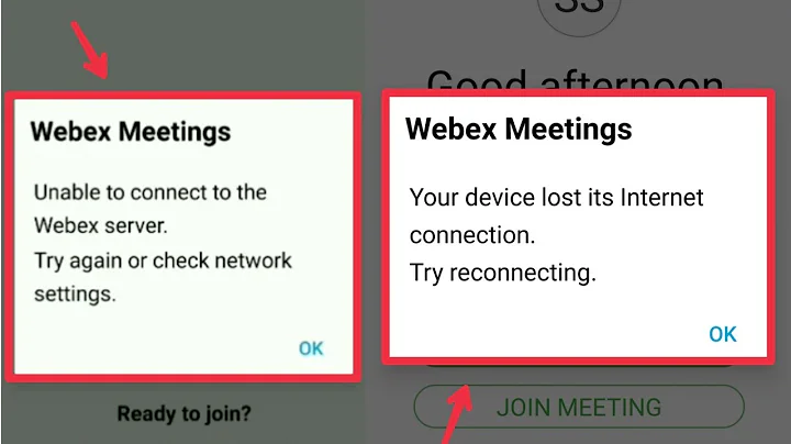 Cisco Webex Meetings Fix Unable To Connect Server & Device Lost Internet Connection Problem