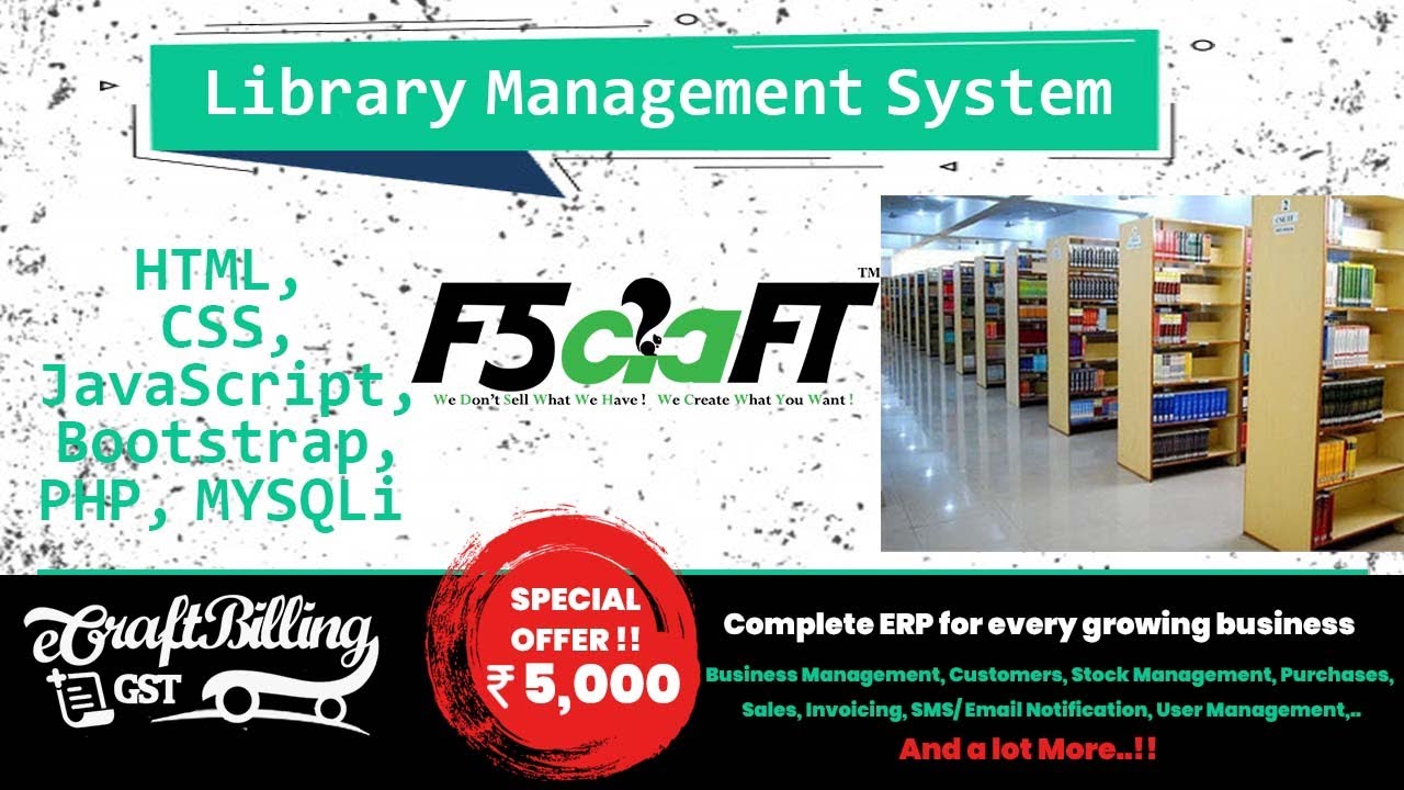 Library Management System in PHP | Free Projects | Tamil | F5Craft - Web Development Company