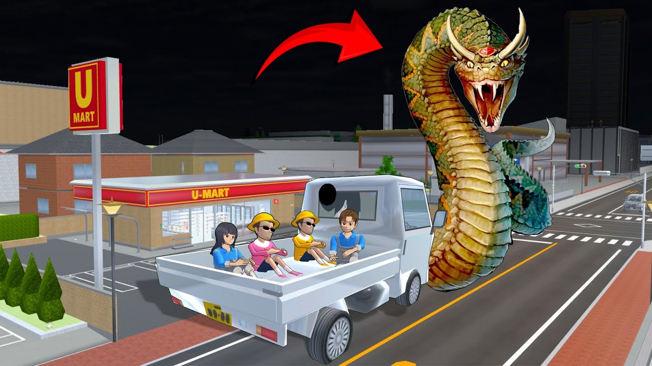 Yuta Mio PANIK !! Kota Sakura Di Teror MONSTER ULAT  || Sakura school Simulator