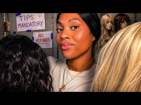 ASMR Scammer Girl in the School Bathroom Sells You Wigs 💇🏽‍♀️ Hair Play, Back Scratching ASMR