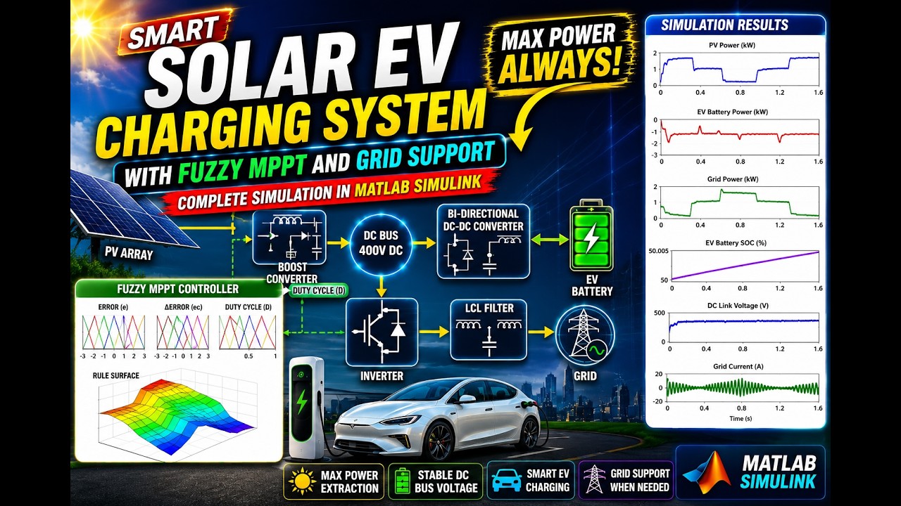 Smart Solar EV Charging with Fuzzy MPPT and Grid Support in MATLAB ...