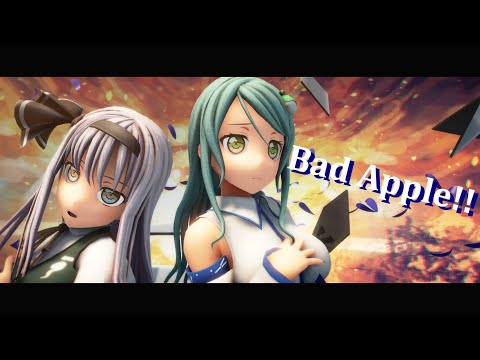 【MMDバンドリ】妖夢コス湊友希那・早苗コス氷川紗夜『Bad Apple(Vo 相羽あいな)』