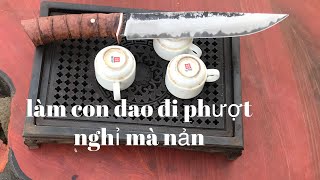 quá trình làm dao đi phượt ba lớp thủ công ốp ngoài không rỉ (zalo 0379929553)