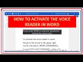 How to activate the voice reader in Word