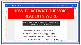 How to activate the voice reader in Word