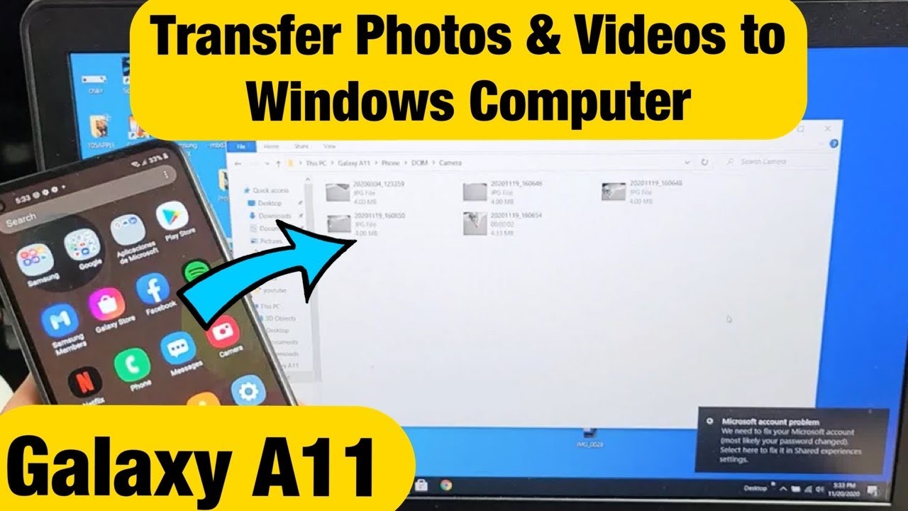 Galaxy A11 How To Transfer Photos Videos To Windows PC Computer Galaxy a11 how to transfer photos videos to windows pc computer