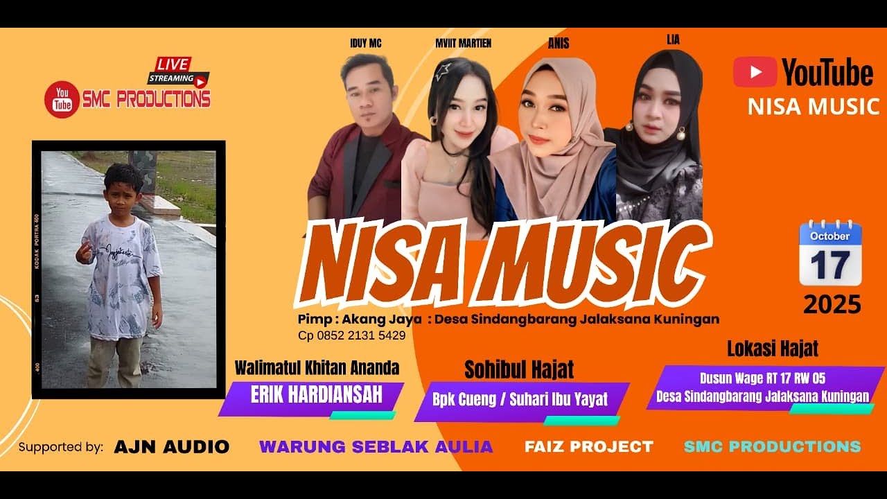 LIVE MALAM NISA MUSIC KHITANAN || ERIK HARDIANSAH || SINDANGBARANG, 17 OKTOBER 2025