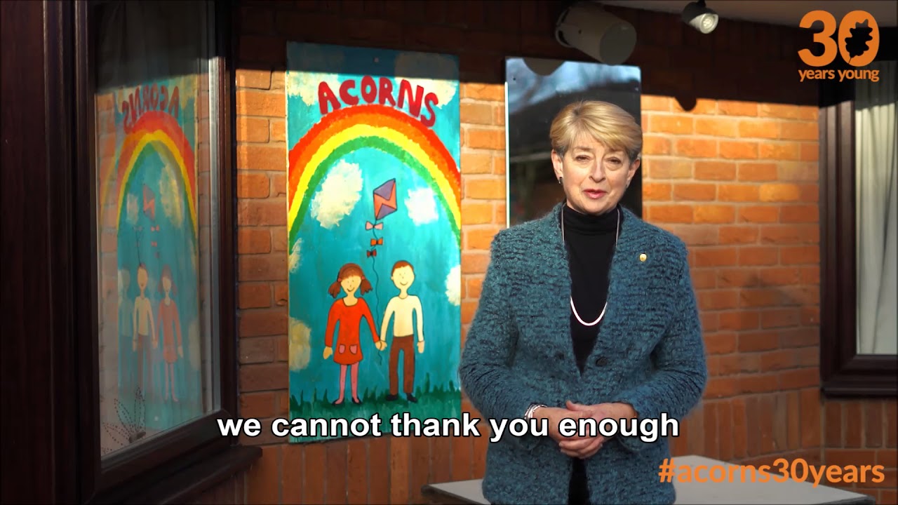 Acorns President Kay Alexander says thank you to supporters