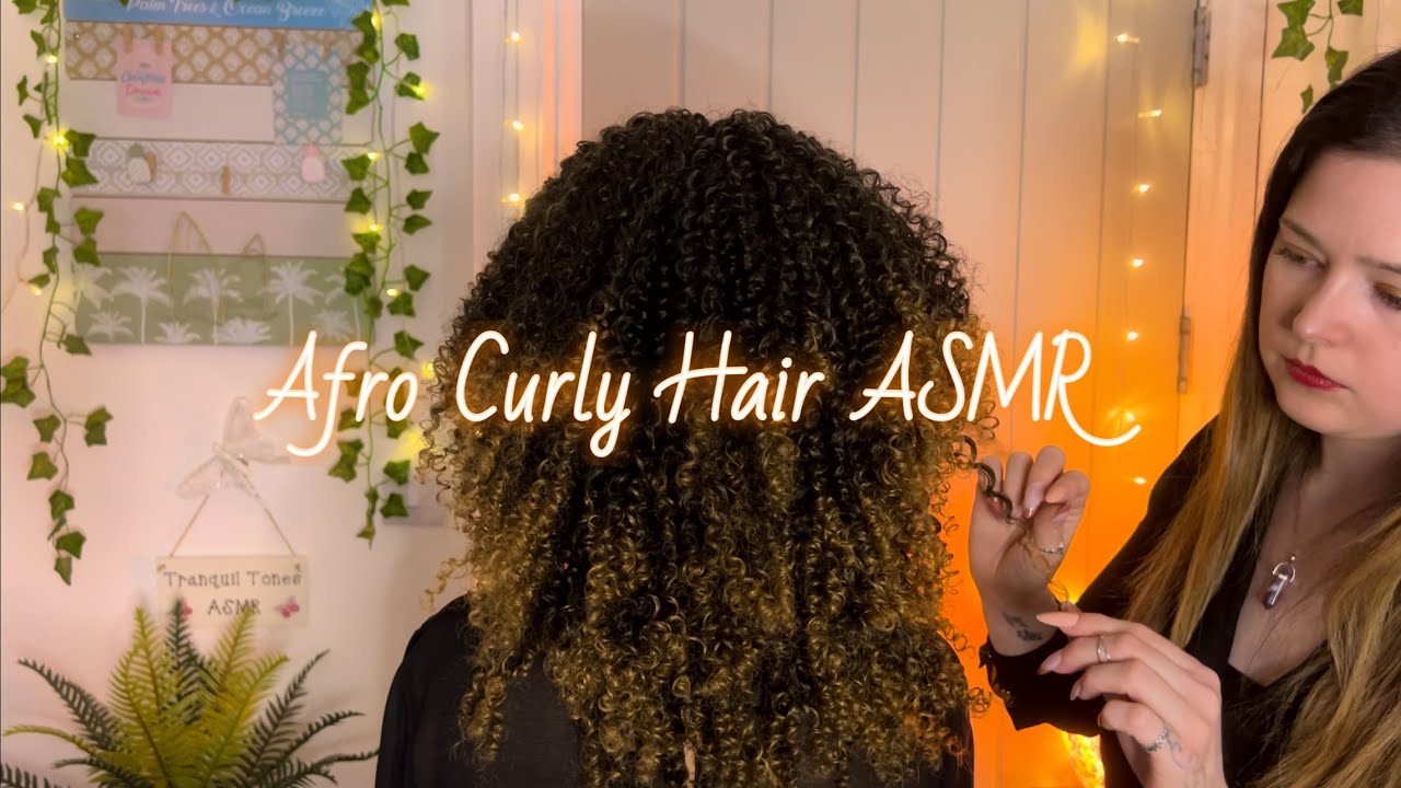 ASMR AFRO Curly Hair Pampering | Gentle Hair Pulling, Hair Play & Hair Placing For Pure
