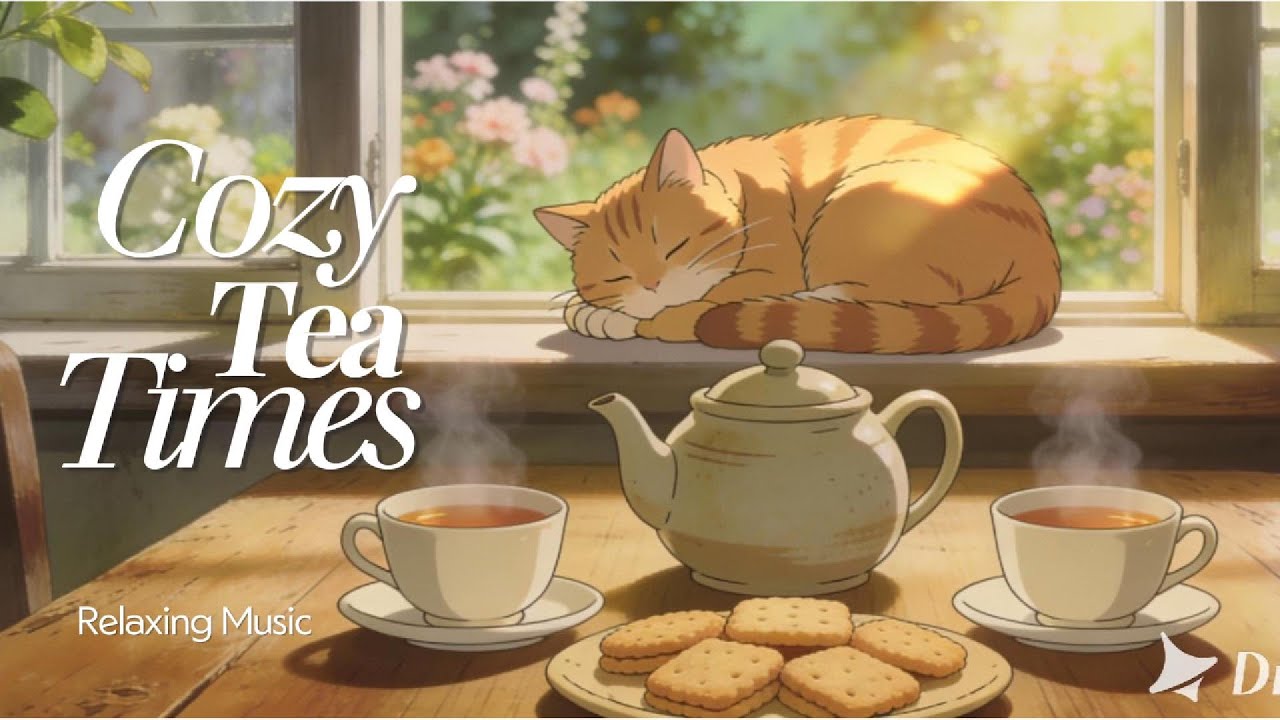 A Quiet Cozy Afternoon with Tea & a Sleeping Cat 🐈 Gentle Guitar & Lute Slow Living Ambience
