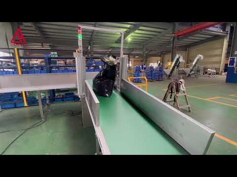 皮帶爬坡式輸送與平面式輸送機銜接