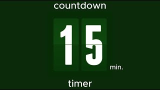 15 min countdown timer / emerald design • flip timer • no music • only bell / productivity