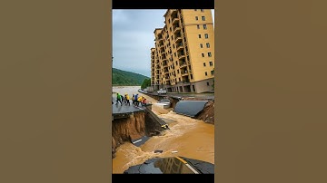 Soil sinks, building collapses instantly. #shorts #shortsfeed #youtubeshorts #ai #funny #collapse