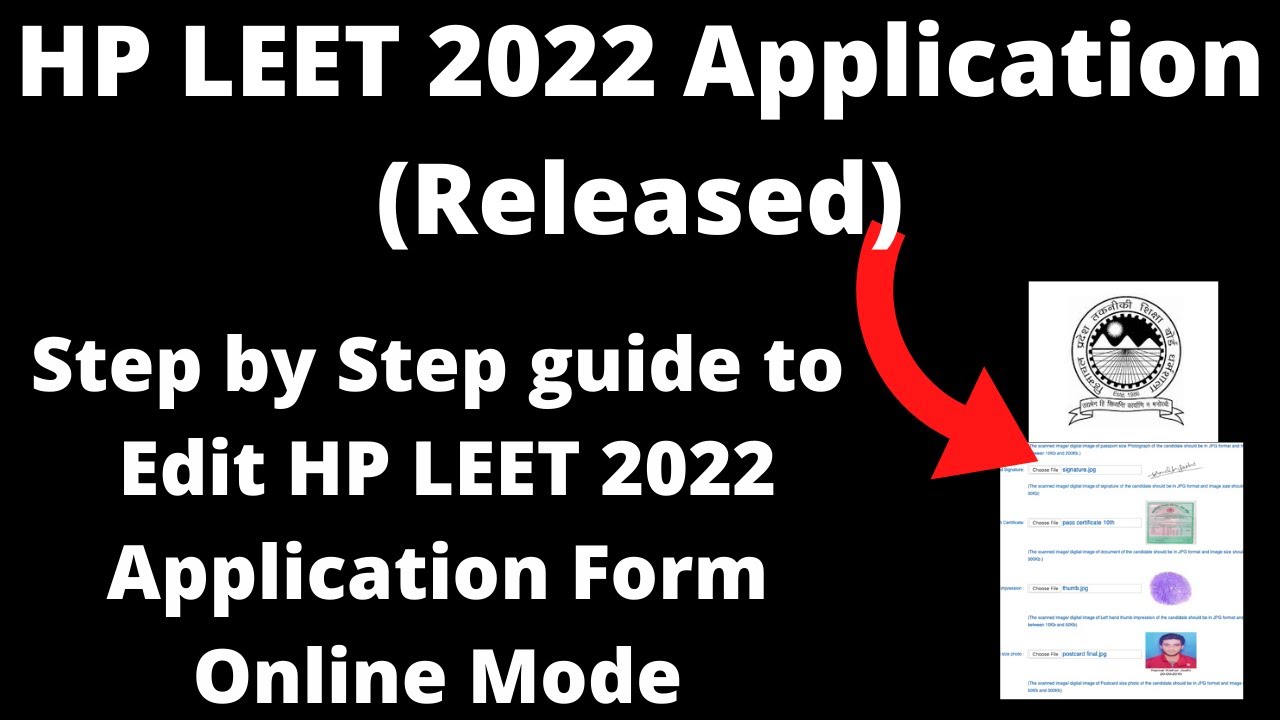 HP LEET 2022 Application (Released) - How to Fill HP LEET 2022 Application Form Online Mode