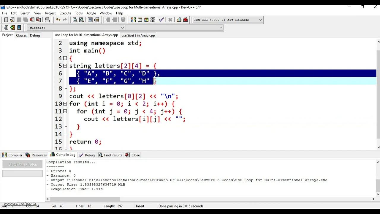 C++ Multidimensional Array - YouTube