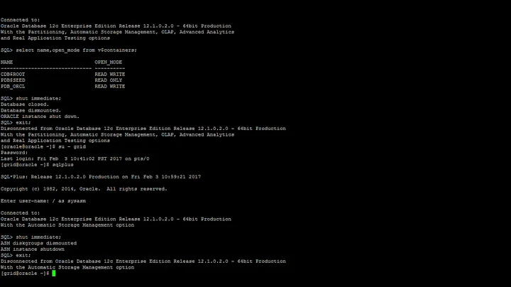 How to shutdown standalone asm step by step