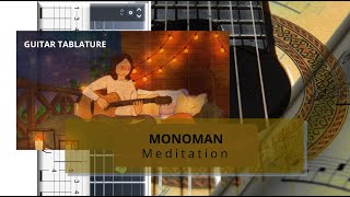 Video thumbnail of "Guitar TAB - MONOMAN - Meditation | Tutorial Sheet Lesson #iMn"