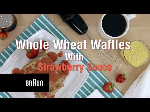 whole-wheat-waffles-with-strawberry-sauce-|-braun-multiquick-hand-blender