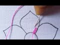 Hand Embroidery New Herringbone Stitch Beautiful Flower Design Needle Work With Easy Sewing Tutorial