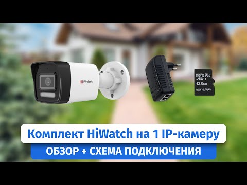 Комплект видеонаблюдения на 1 IP-камеру с картой памяти и микрофоном на базе HiWatch DS-I450М(C)