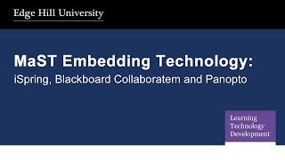 Technology Supported Learning - MaST Embedding Technology