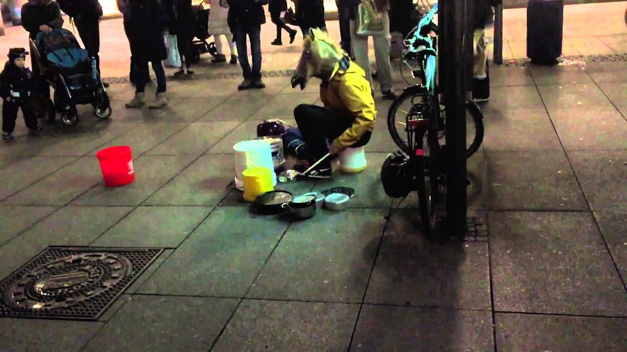 Horse head mask drummer dresden YouTube
