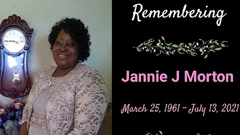 In Loving Memory of Jannie J Morton March 25, 1961~July 13, 2021