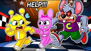 ¡SIMON y PINKI Trabajan de NOCHE en CHUCK E. CHEESE Embrujado en Roblox!