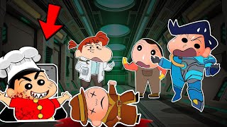 Gluttony Shinchan Hides In Vent To Eat His Friends In Super Sus 😱 | Shinchan Playing Among Us 3D 😂 screenshot 5