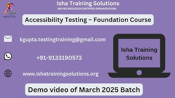 Accessibility Testing- Demo Video On 6th March 2025. Call /WhatsApp us on +91-9133190573 to Enroll.