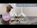 Hexagon board and batten accent wall!