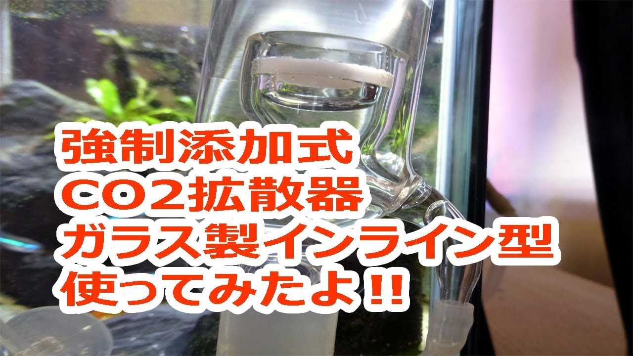 Co2ガラス強制拡散器使ってみました インライン強制添加の様子です Youtube