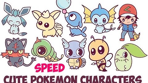 Speed Drawing Cute Pokemon Characters Chibi Kawaii Easy Step by Step Drawing for Kids and Beginners