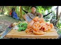 SOLO BUSHCRAFT AND THEN COOKING CHICKEN WITH ALUMINUM RECIPE ►RELAX LIFE