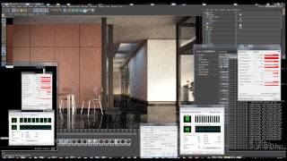 VRay RT on VrayForC4D - Indoor Scene 3 GPU - 1 CPU 12 core