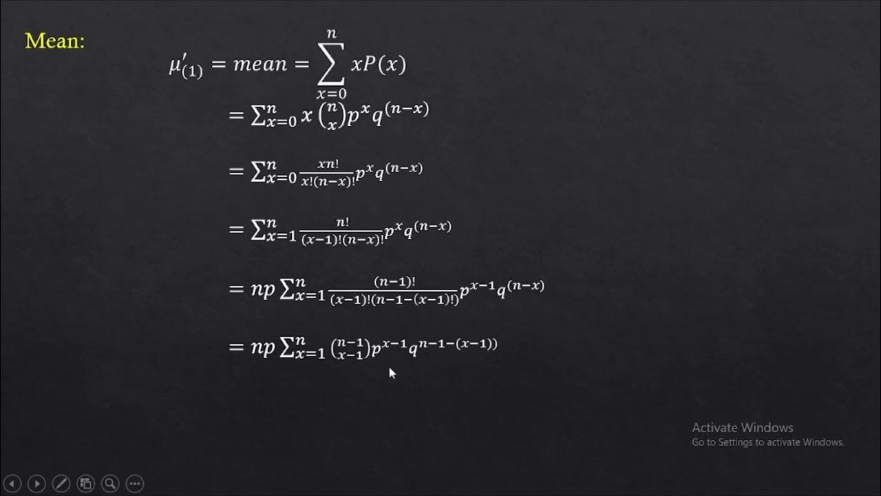 Binomial Distribution basicstatistics discrete distribution 