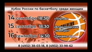 Кубок России по женскому баскетболу 14-16 сентября 2023